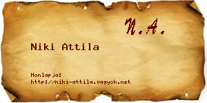 Niki Attila névjegykártya